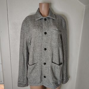 Old Navy Gray Button Front Fleece Jacket Shacket Size Medium